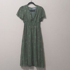 Baltic Born Sage Green Floral Midi Dress